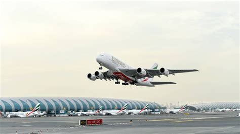 Emirates' first retrofitted A380 superjumbo takes flight .